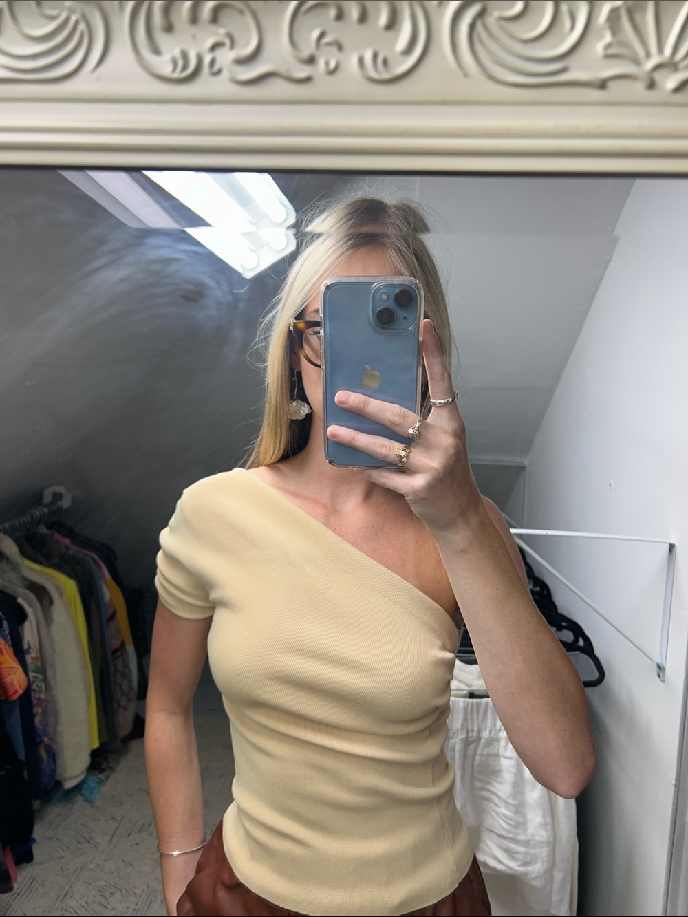 Zara Butter Yellow One Shoulder Top